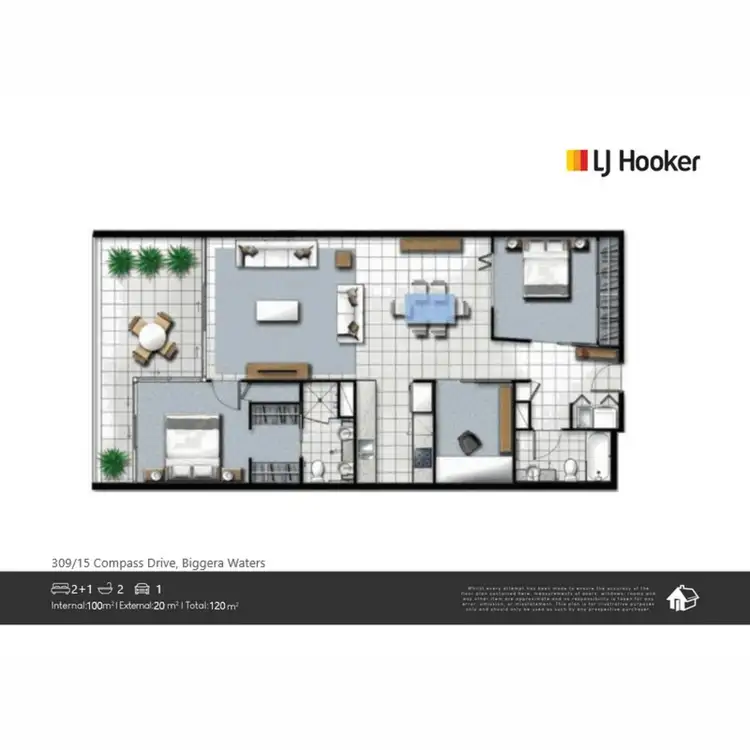 Floorplan of Homely apartment listing, 309/15 Compass Drive, Biggera Waters QLD 4216