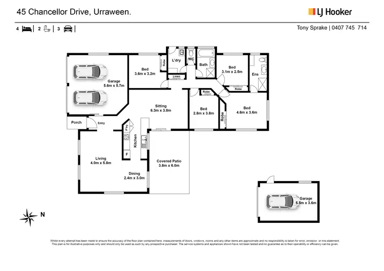 Floorplan of Homely house listing, 45 Chancellor Drive, Urraween QLD 4655