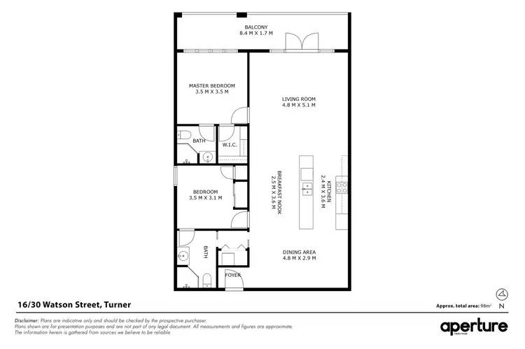 Floorplan of Homely apartment listing, 16/30 Watson Street, Turner ACT 2612