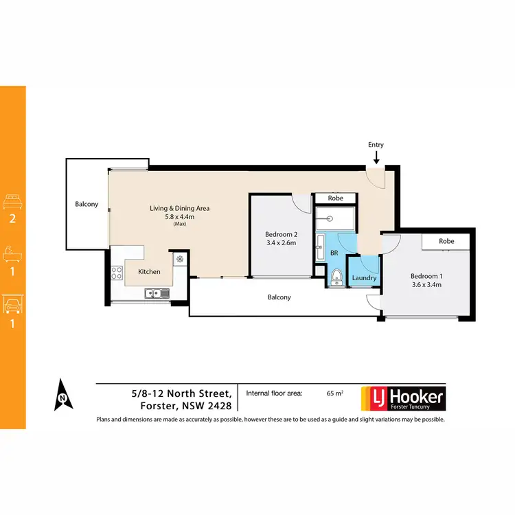 Floorplan of Homely unit listing, 5/8-12 North Street, Forster NSW 2428