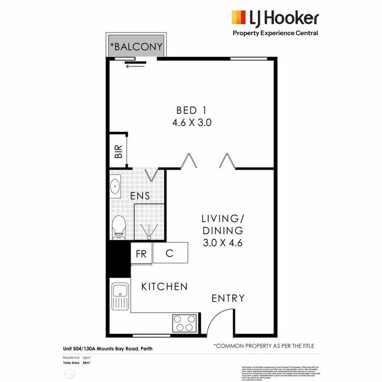 Floorplan of Homely unit listing, 504/130A Mounts Bay Road, Perth WA 6000