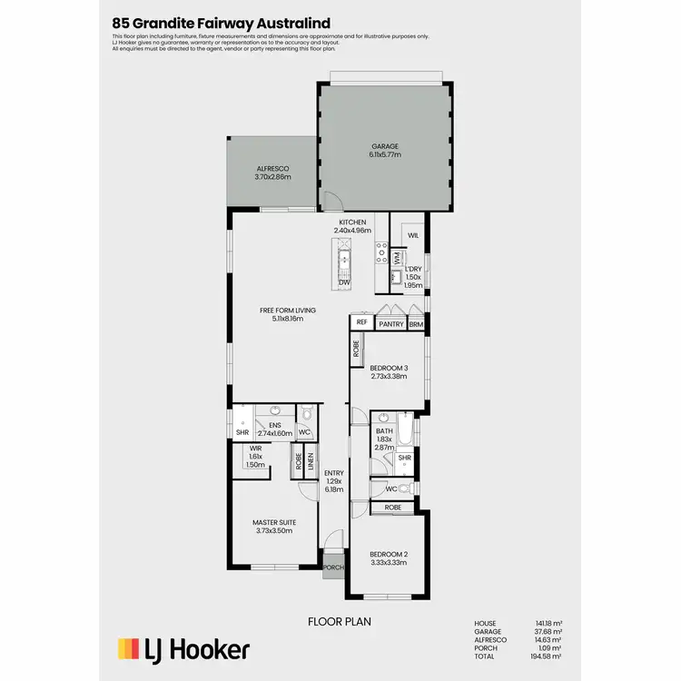 Floorplan of Homely house listing, 85 Grandite Fairway, Australind WA 6233