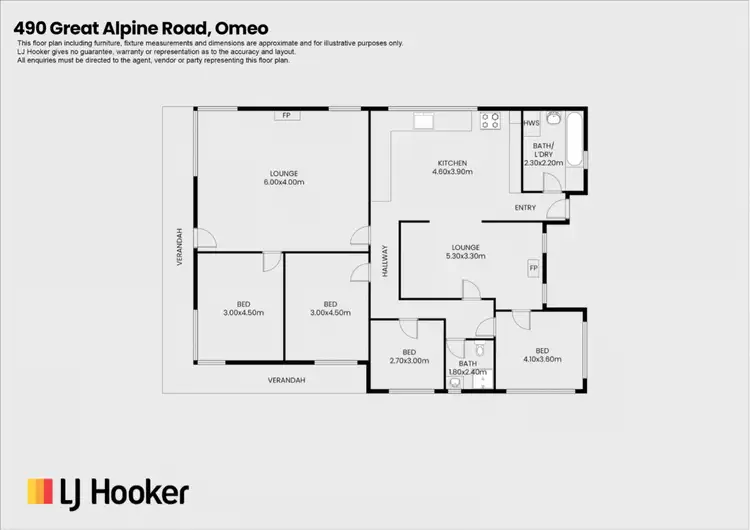 Floorplan of Homely rural property listing, 490 Great Alpine Road, Omeo VIC 3898