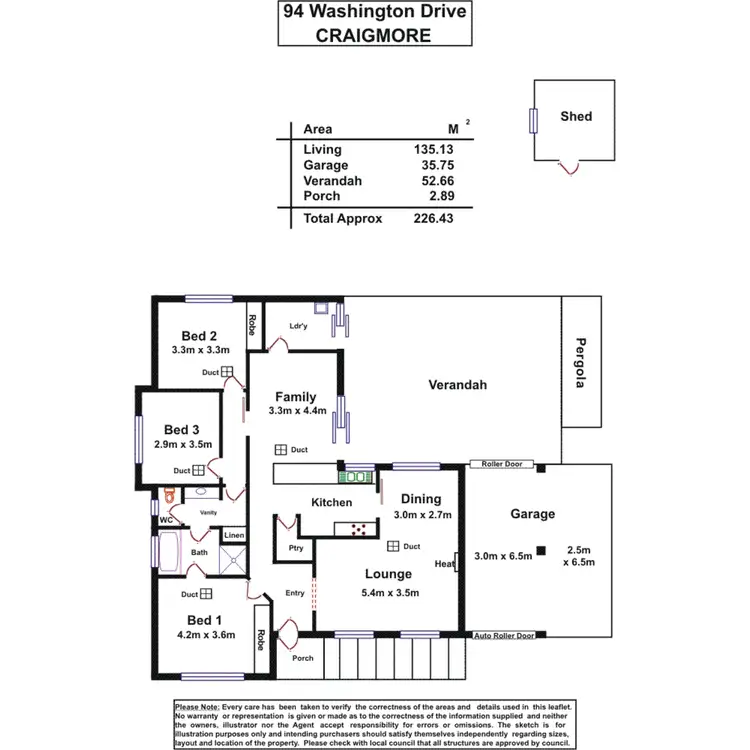 Floorplan of Homely house listing, 94 Washington Drive, Craigmore SA 5114