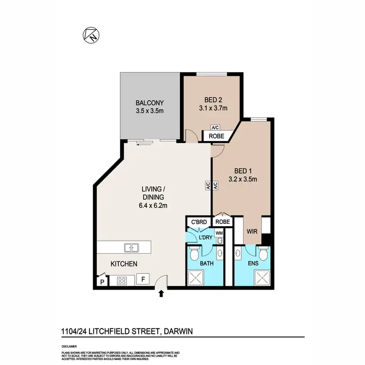 Floorplan of Homely apartment listing, 1104/24 Litchfield Street, Darwin City NT 800