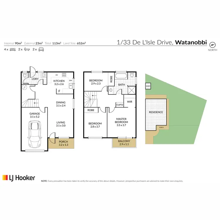 Floorplan of Homely semi-detached listing, 1/33 Delisle Drive, Watanobbi NSW 2259