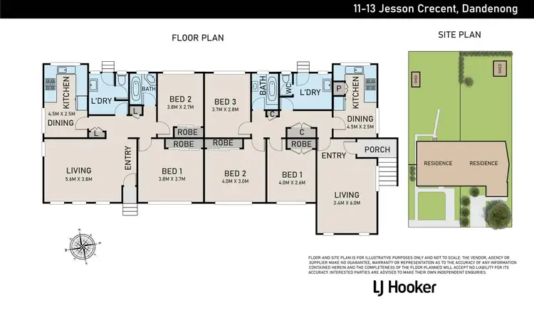 Floorplan of Homely house listing, 11-13 Jesson Crescent, Dandenong VIC 3175