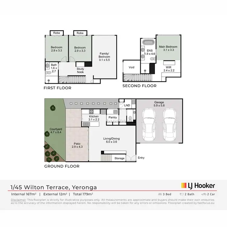 Floorplan of Homely townhouse listing, 1/45 Wilton Terrace, Yeronga QLD 4104