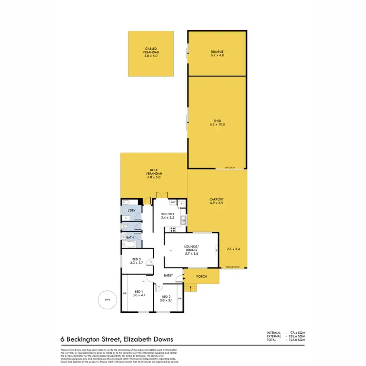 Floorplan of Homely house listing, 6 Beckington Street, Elizabeth Downs SA 5113