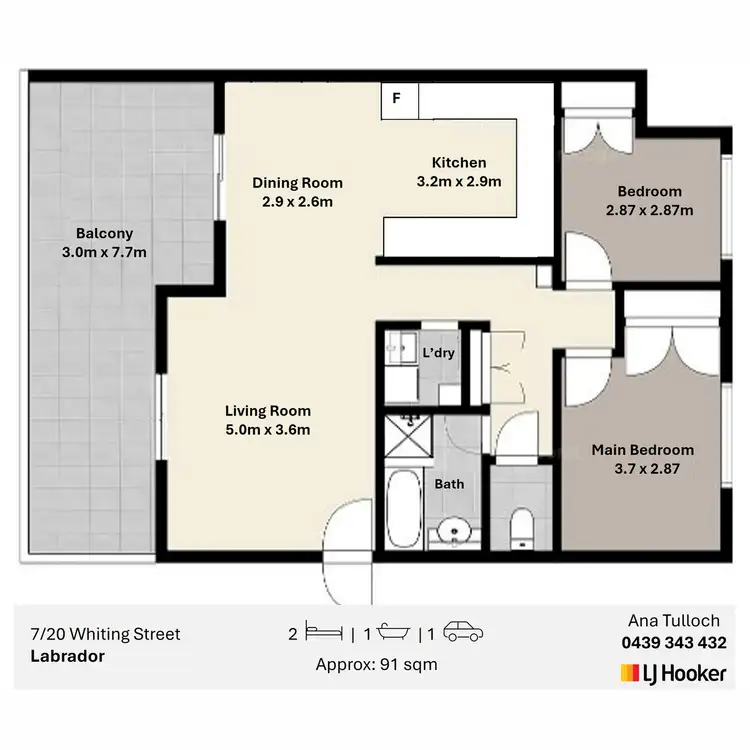 Floorplan of Homely apartment listing, 7/20 Whiting Street, Labrador QLD 4215