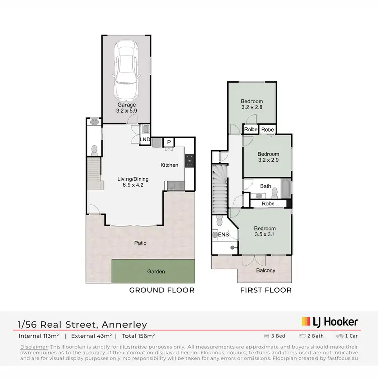 Floorplan of Homely townhouse listing, 1/56 Real Street, Annerley QLD 4103