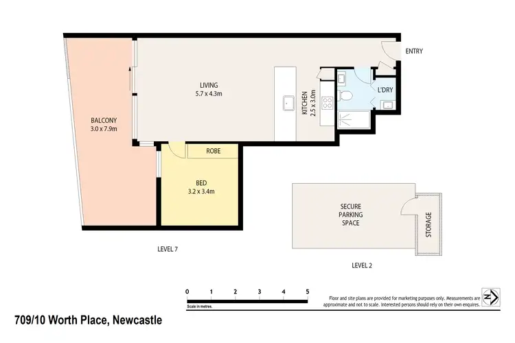 Floorplan of Homely apartment listing, Apartment 709/10 Worth Place, Newcastle NSW 2300