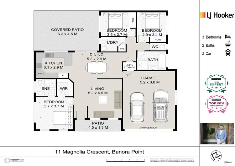 Floorplan of Homely semi-detached listing, 1/11 Magnolia Crescent, Banora Point NSW 2486