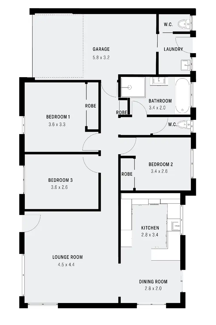 Floorplan of Homely unit listing, 2/8c Shedden Street, Cessnock NSW 2325