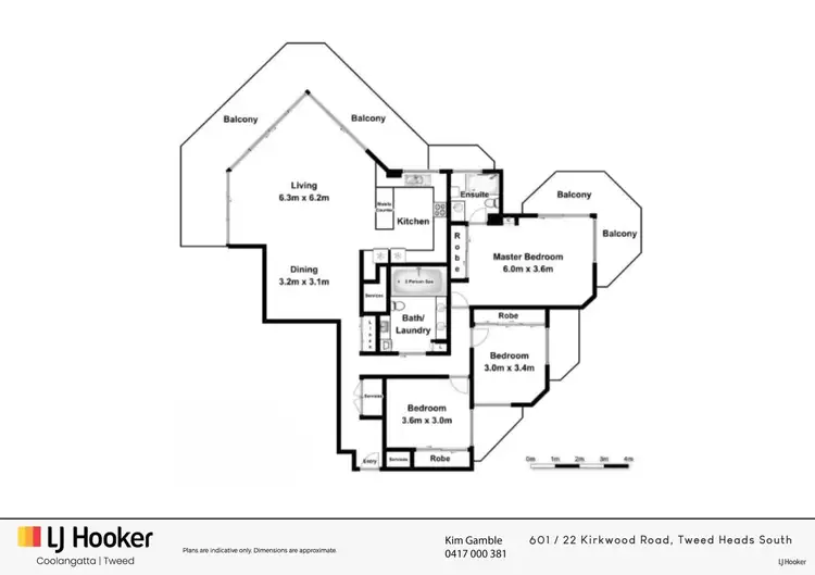 Floorplan of Homely unit listing, 601/22 Kirkwood Road, Tweed Heads South NSW 2486