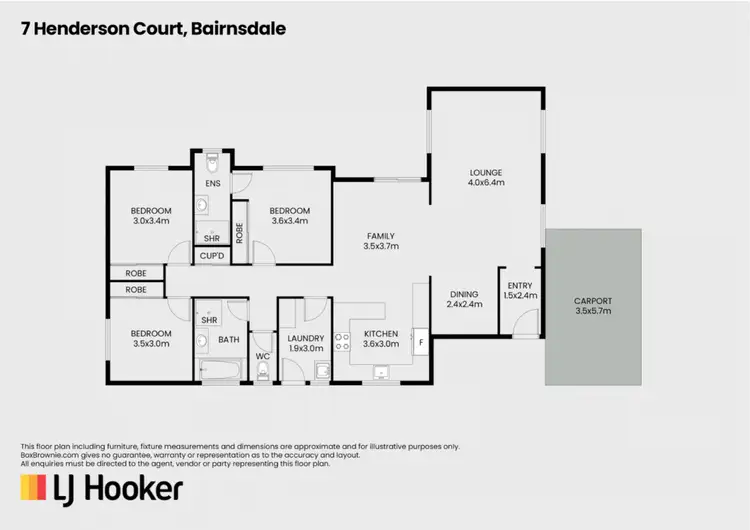 Floorplan of Homely house listing, 7 Henderson Court, Bairnsdale VIC 3875