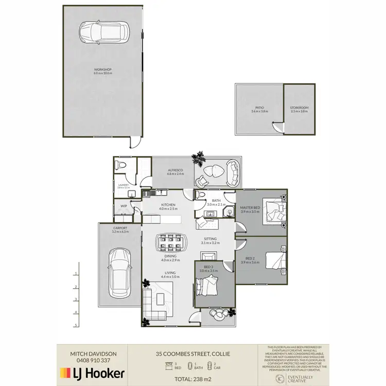 Floorplan of Homely house listing, 35 Coombes Street, Collie WA 6225