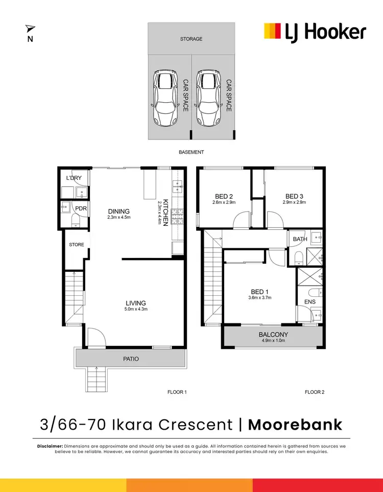 Floorplan of Homely townhouse listing, 3/66-70 Ikara Crescent, Moorebank NSW 2170