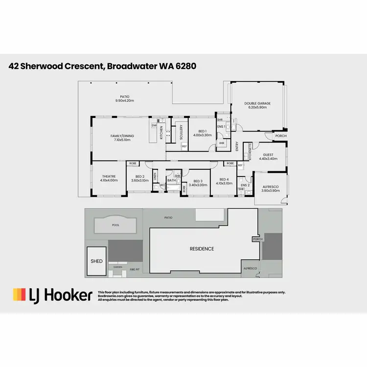 Floorplan of Homely house listing, 42 Sherwood Crescent, Broadwater WA 6280