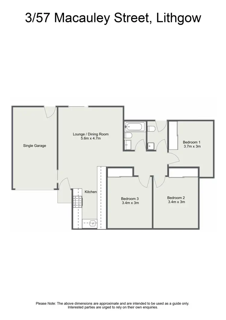 Floorplan of Homely villa listing, 3/57 Macauley Street, Lithgow NSW 2790