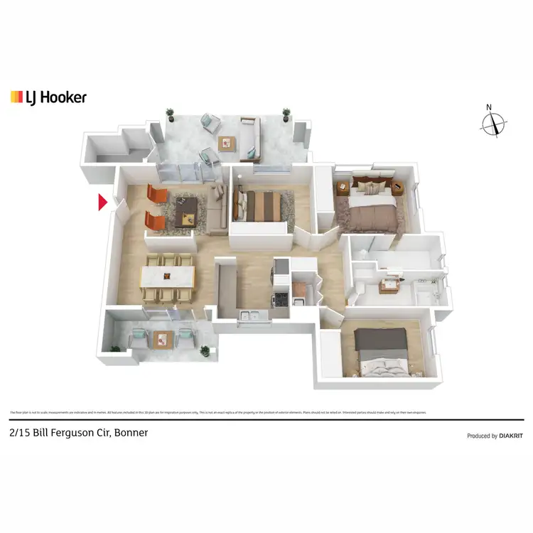 Floorplan of Homely unit listing, 2/15 Bill Ferguson Circuit, Bonner ACT 2914
