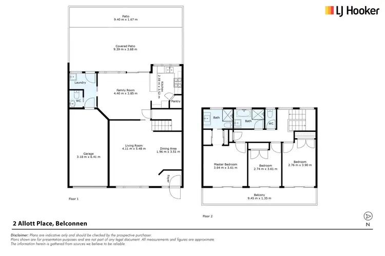 Floorplan of Homely townhouse listing, 2 Allott Place, Belconnen ACT 2617