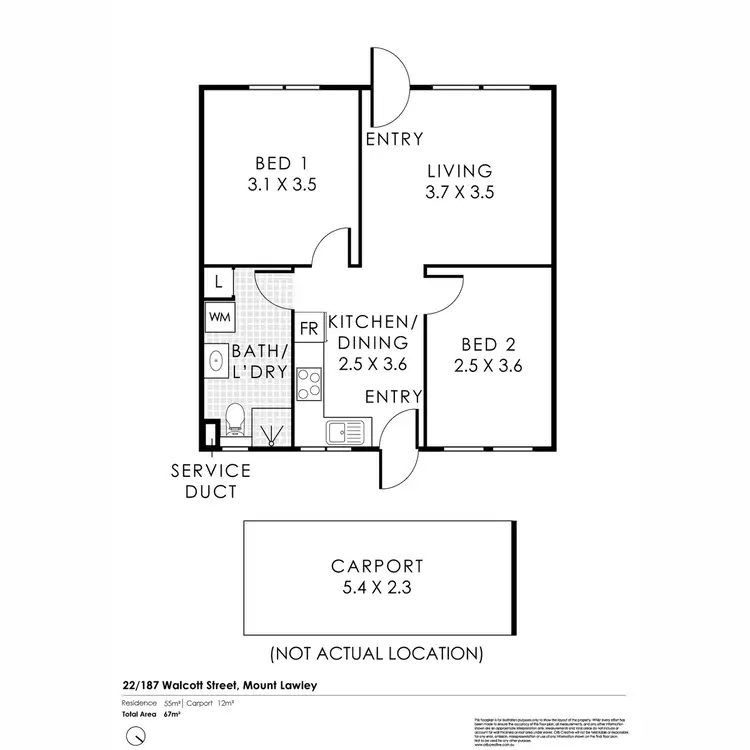 Floorplan of Homely unit listing, 22/187 Walcott Street, Mount Lawley WA 6050