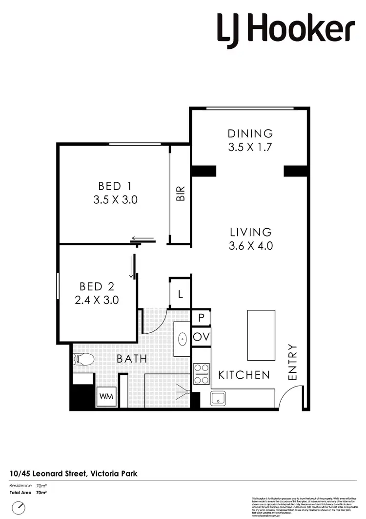 Floorplan of Homely apartment listing, 10/45 Leonard Street, Victoria Park WA 6100