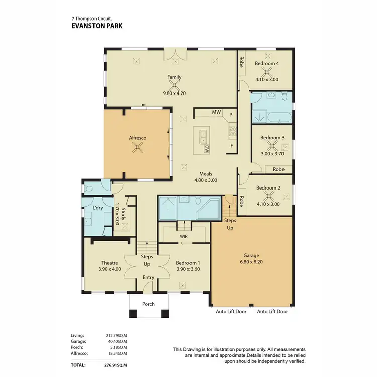 Floorplan of Homely house listing, 7 Thompson Circuit, Evanston Park SA 5116