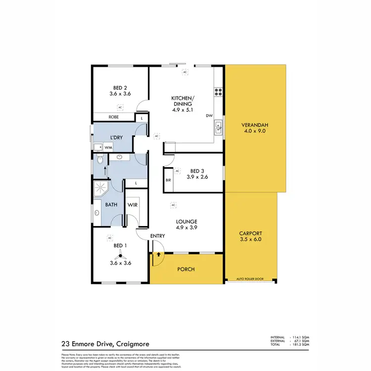 Floorplan of Homely house listing, 23 Enmore Drive, Craigmore SA 5114
