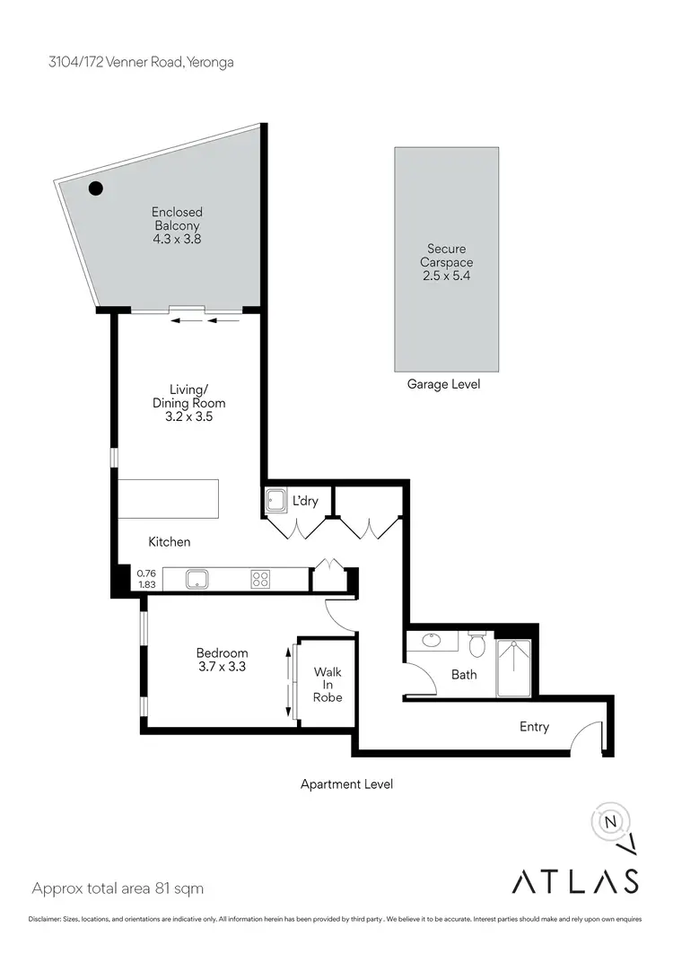Floorplan of Homely unit listing, 3104/172 Venner Road, Yeronga QLD 4104