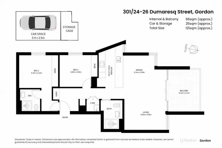 Floorplan of Homely apartment listing, 301/24-26 Dumaresq Street, Gordon NSW 2072