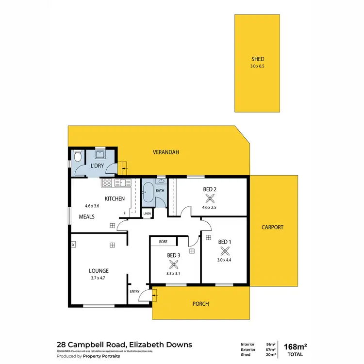 Floorplan of Homely house listing, 28 Campbell Road, Elizabeth Downs SA 5113