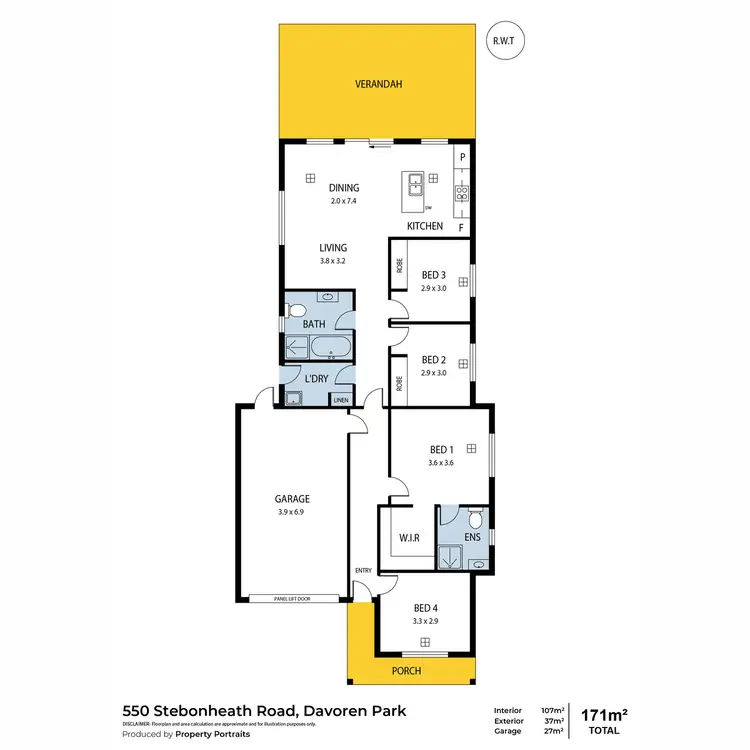 Floorplan of Homely house listing, 550 Stebonheath Road, Davoren Park SA 5113