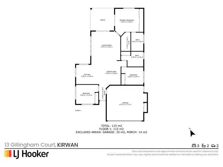 Floorplan of Homely house listing, 13 Gillingham Court, Kirwan QLD 4817