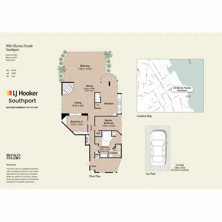 Floorplan of Homely apartment listing, 9/66 Marine Parade, Southport QLD 4215