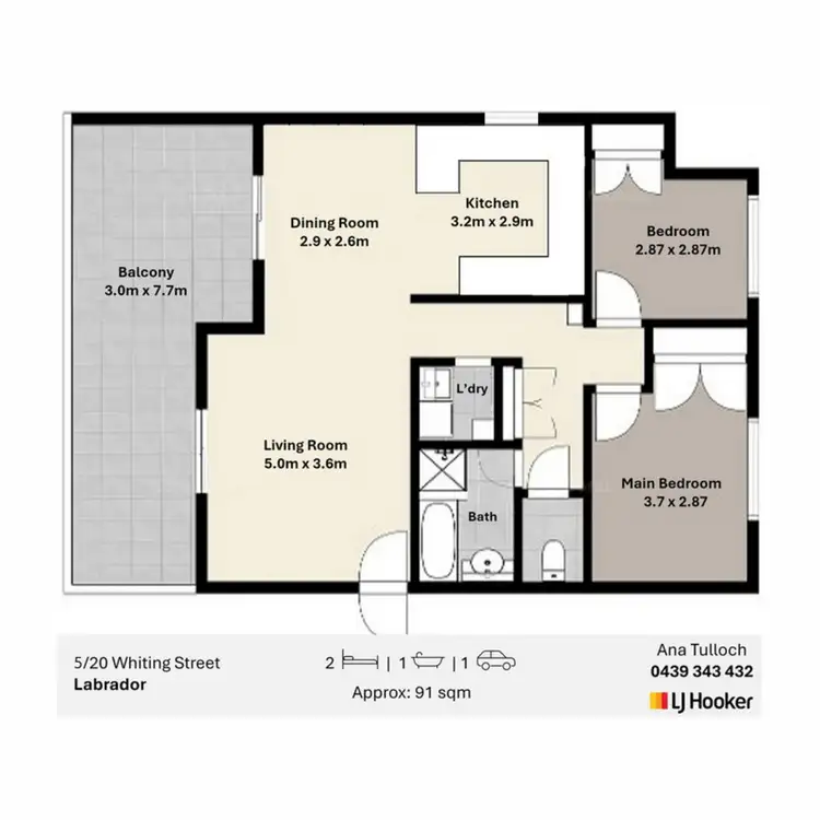 Floorplan of Homely apartment listing, 5/20 Whiting Street, Labrador QLD 4215