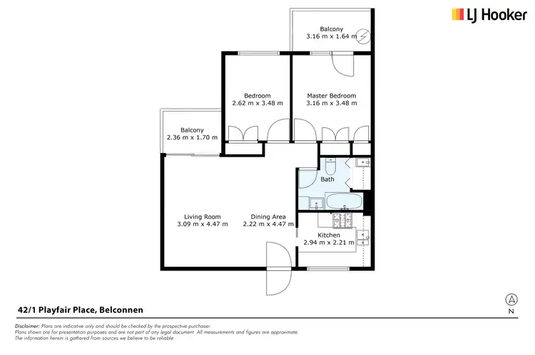 Floorplan of Homely unit listing, 42/1 Playfair Place, Belconnen ACT 2617