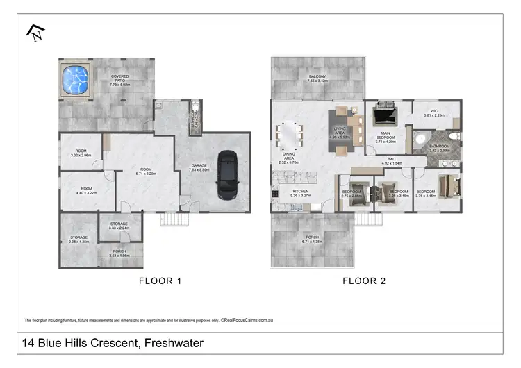 Floorplan of Homely house listing, 14 Blue Hills Crescent, Freshwater QLD 4870