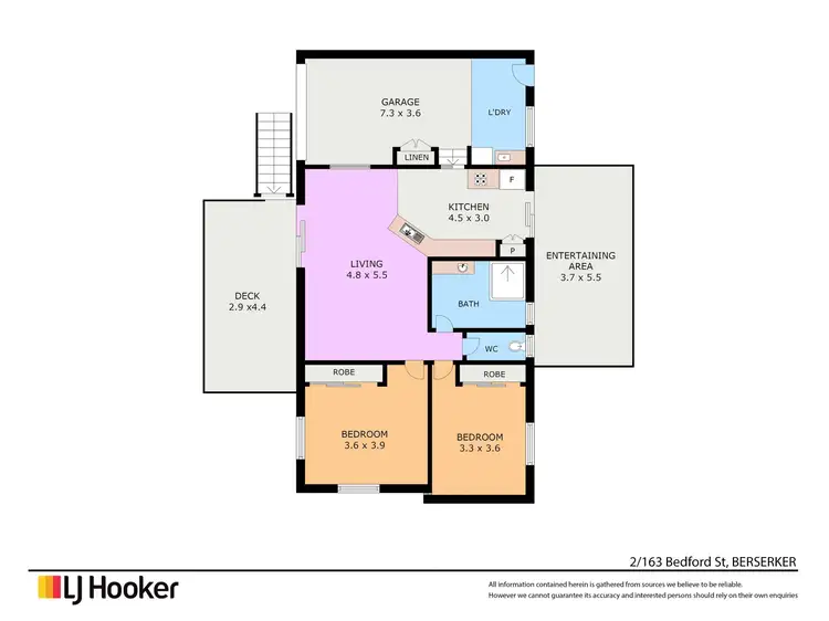 Floorplan of Homely unit listing, 2/163 Bedford Street, Berserker QLD 4701