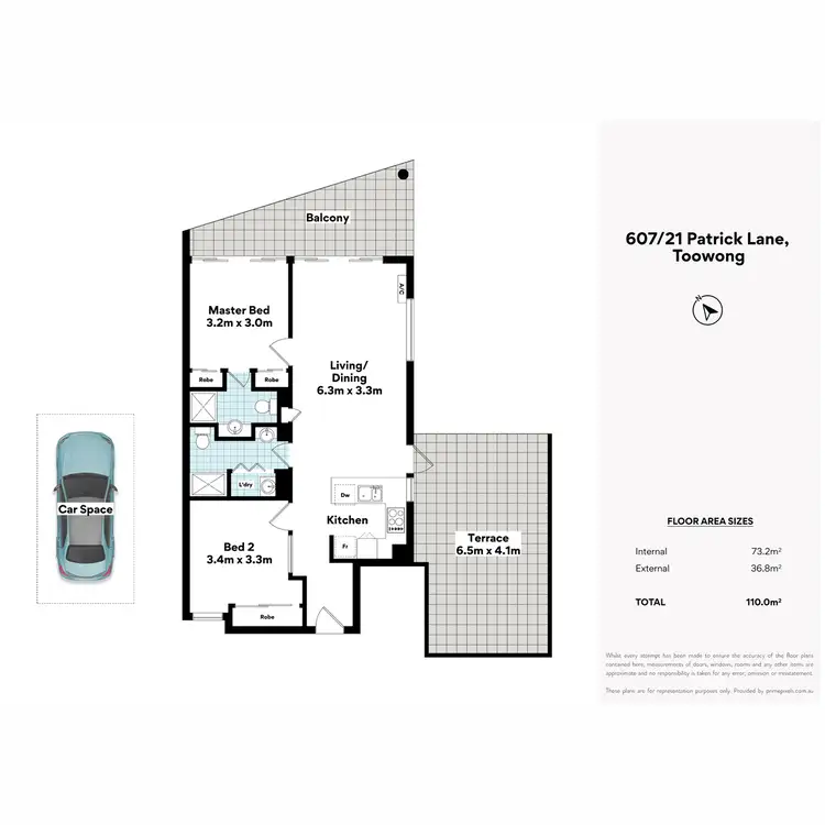 Floorplan of Homely apartment listing, 607/21 Patrick Lane, Toowong QLD 4066