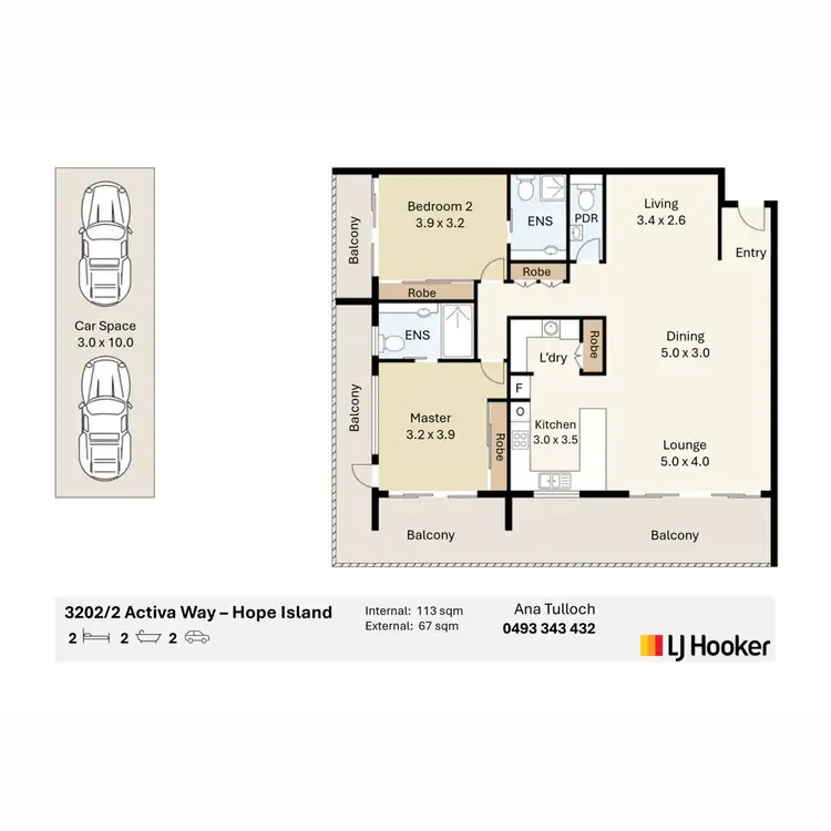 Floorplan of Homely apartment listing, 3202/2 Activa Way, Hope Island QLD 4212
