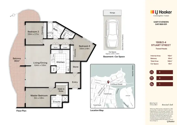 Floorplan of Homely apartment listing, 1308/2-4 Stuart Street, Tweed Heads NSW 2485