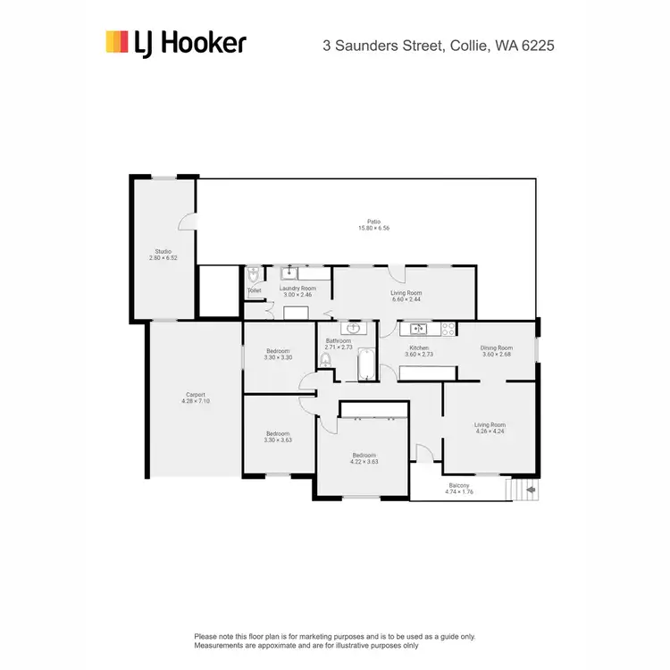 Floorplan of Homely house listing, 3 Saunders Street, Collie WA 6225