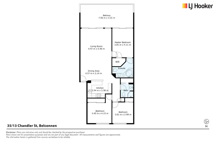 Floorplan of Homely apartment listing, 35/13 Chandler Street, Belconnen ACT 2617
