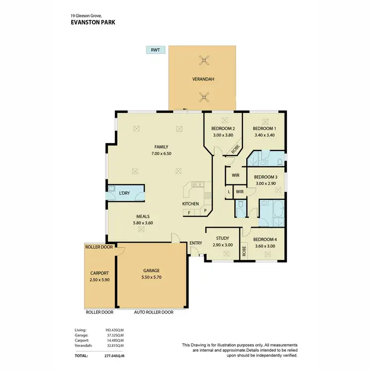 Floorplan of Homely house listing, 19 Gleeson Grove, Evanston Park SA 5116
