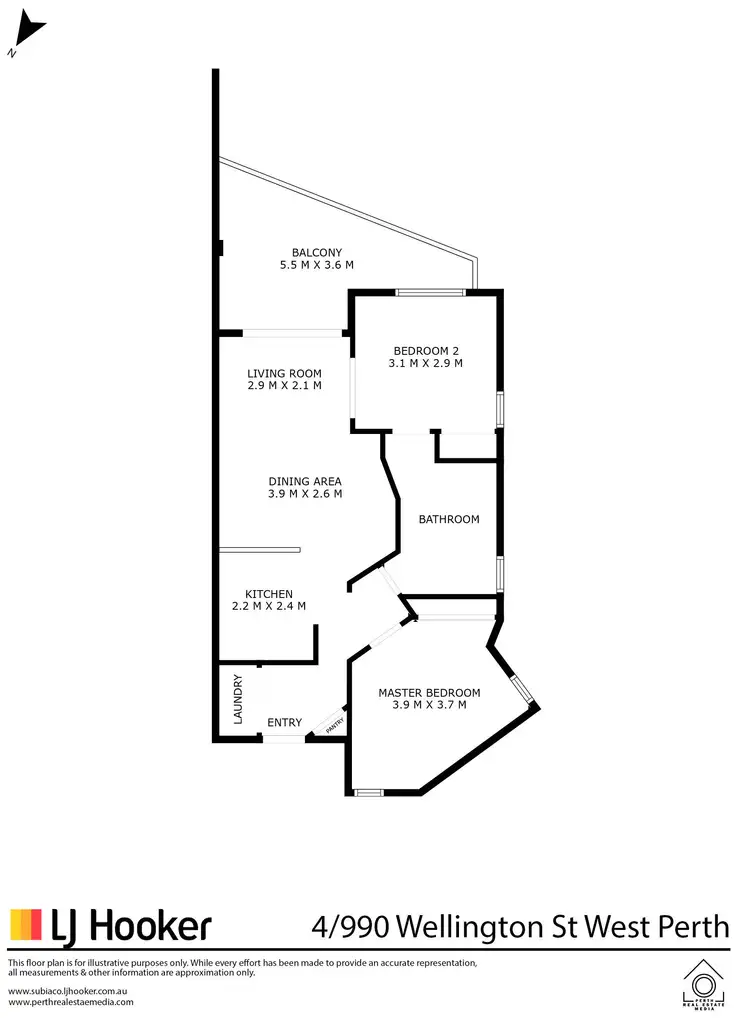 Floorplan of Homely apartment listing, 4/990 Wellington Street, West Perth WA 6005