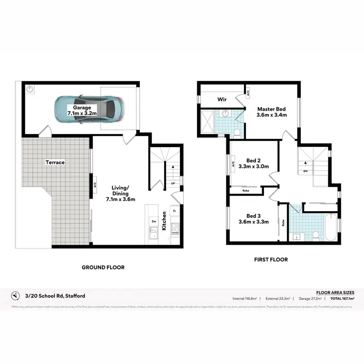 Floorplan of Homely townhouse listing, 3/20 School Road, Stafford QLD 4053