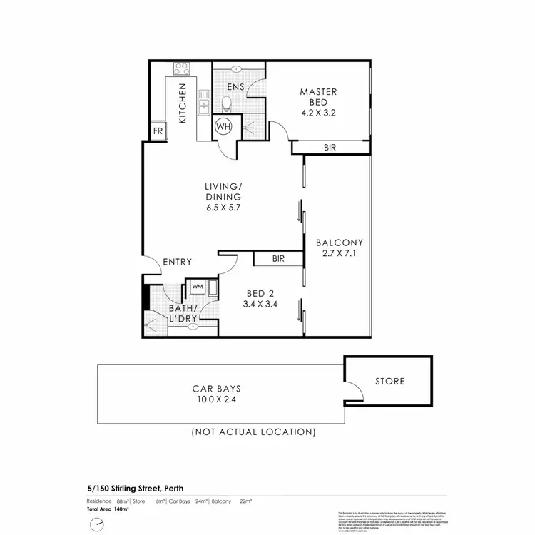 Floorplan of Homely apartment listing, 5/150 Stirling Street, Perth WA 6000