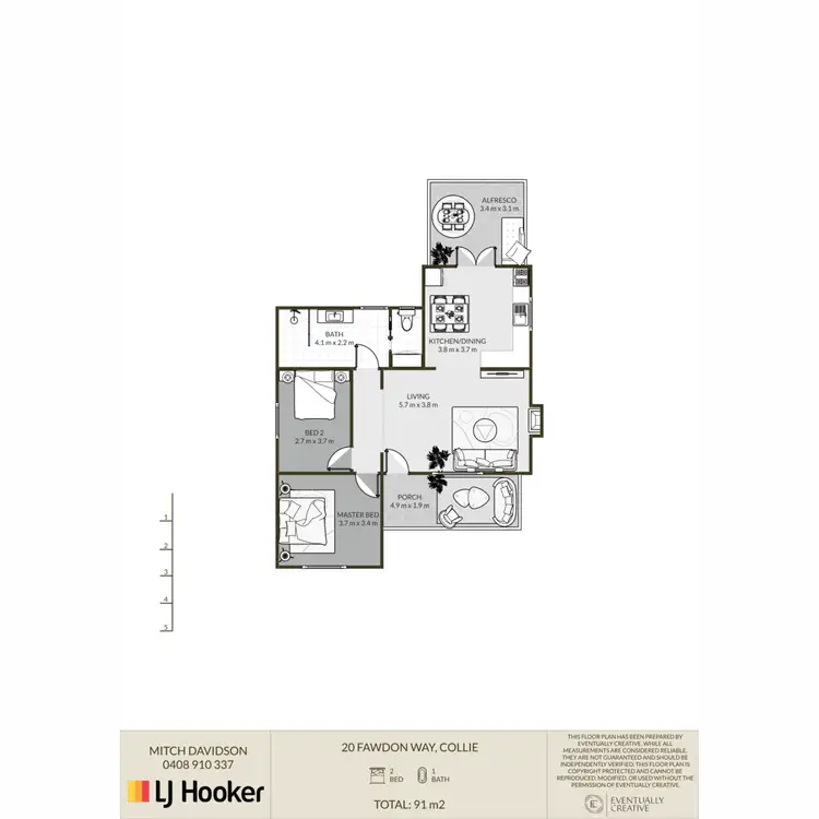 Floorplan of Homely house listing, 20 Fawdon Way, Collie WA 6225